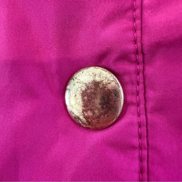 Chico's Sleeveless Puffer Full Zip Jacket Vest Women’s Small Fuchsia/Gold Accent - Picture 3 of 8